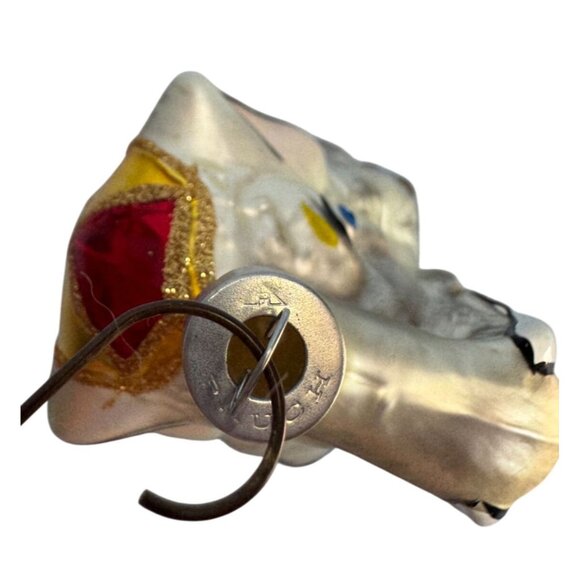 Rauch Blown Glass Circus Elephant Ornament Silver Multicolor 6 Inch Collectible - Picture 4 of 7